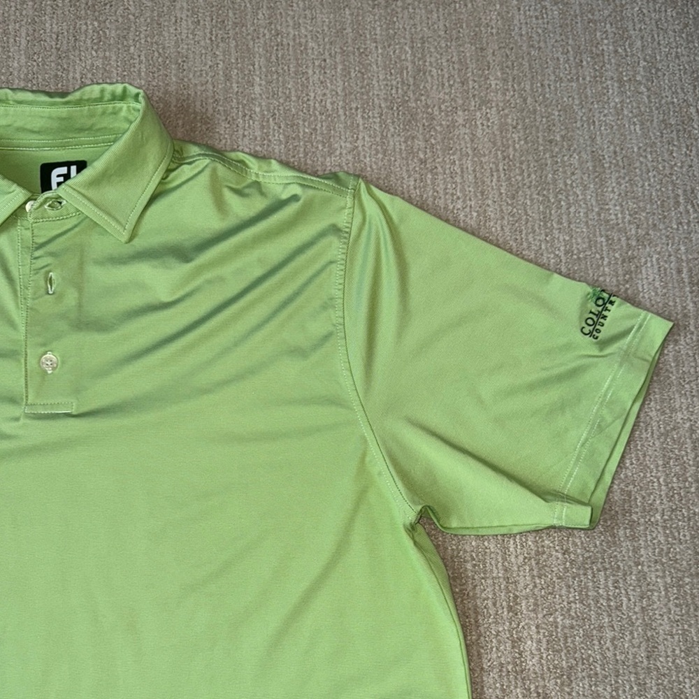 FootJoy Men’s Size L Green Golf Polo Shirt - Picture 3 of 12